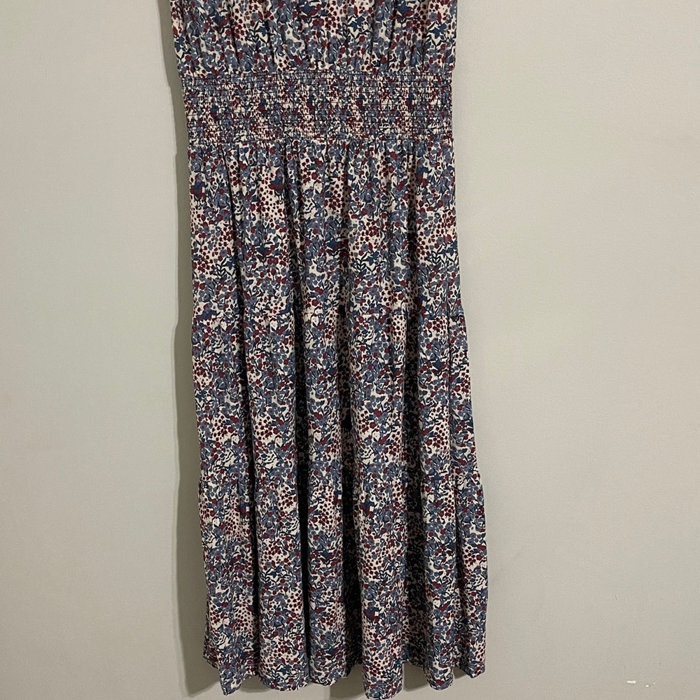 Nation‎ LTD Martine Knit Midi Dress Size Small Floral Print Tiered Smocked Waist - Picture 6 of 8
